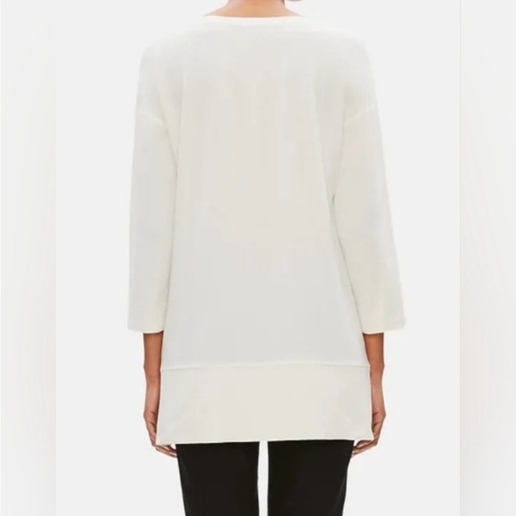 Eileen Fisher Crepe Viscose Tunic Top Knitwear Shirt Small Lagenlook - Picture 2 of 8